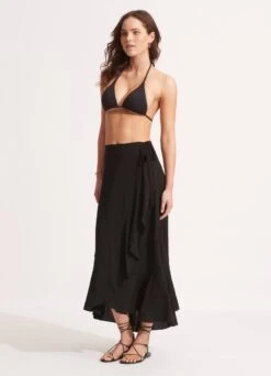 The Wrap Skirt - Black -Outlet Seafolly Store 55048 SK Black 6