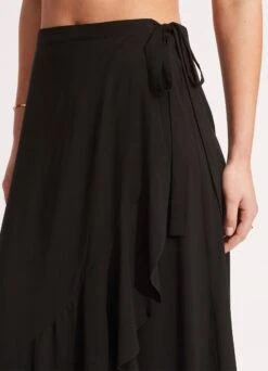 The Wrap Skirt - Black -Outlet Seafolly Store 55048 SK Black 8