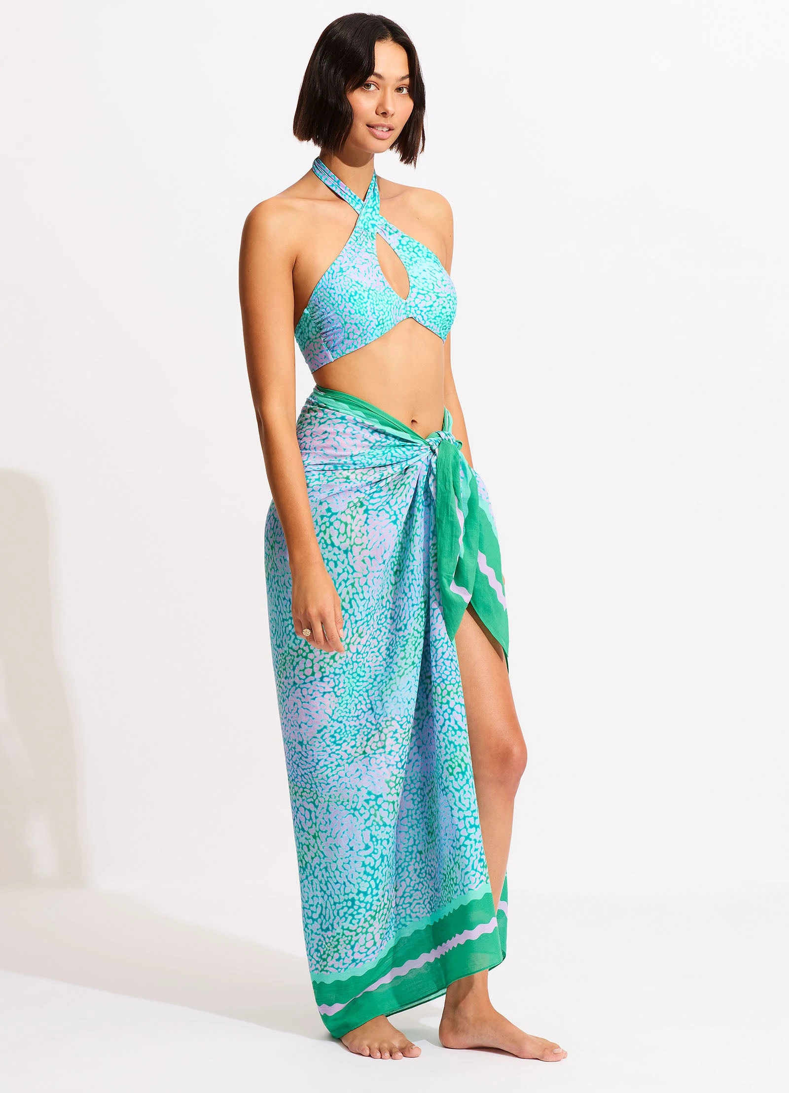 Sea Skin Sarong - Vivid Green 4 Sea Skin Sarong - Vivid Green - Image 2