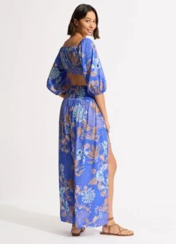 Eden Shirring Pant - Azure -Outlet Seafolly Store 55083 PA Azure 6