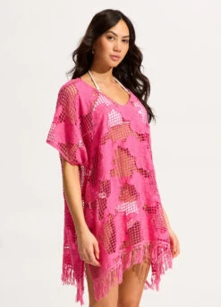 Mesh Kaftan - Fuchsia Rose -Outlet Seafolly Store 55120 KA FuchsiaRos 4