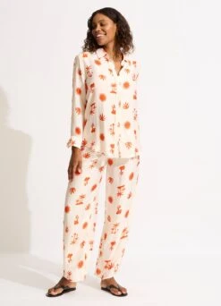 La Palma Silk Shirt - Tamarillo 9 La Palma Silk Shirt - Tamarillo -Outlet Seafolly Store 55131 TO Tamarillo 4