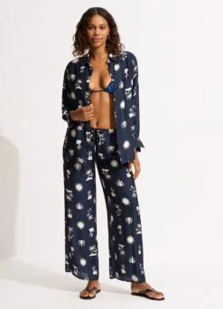 La Palma Silk Shirt - True Navy