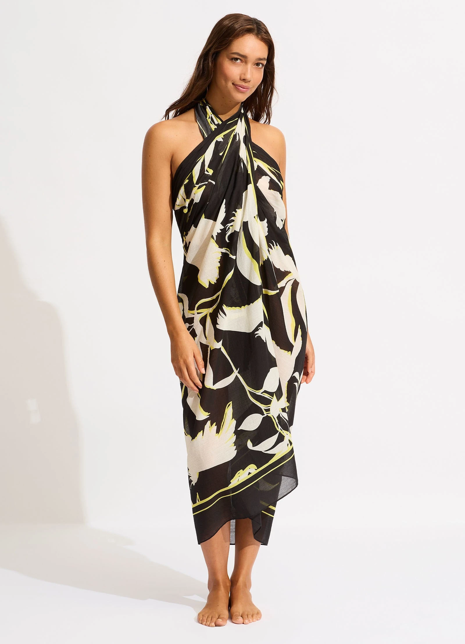 Birds Of Paradise Sarong - Black 7 Birds Of Paradise Sarong - Black - Image 5