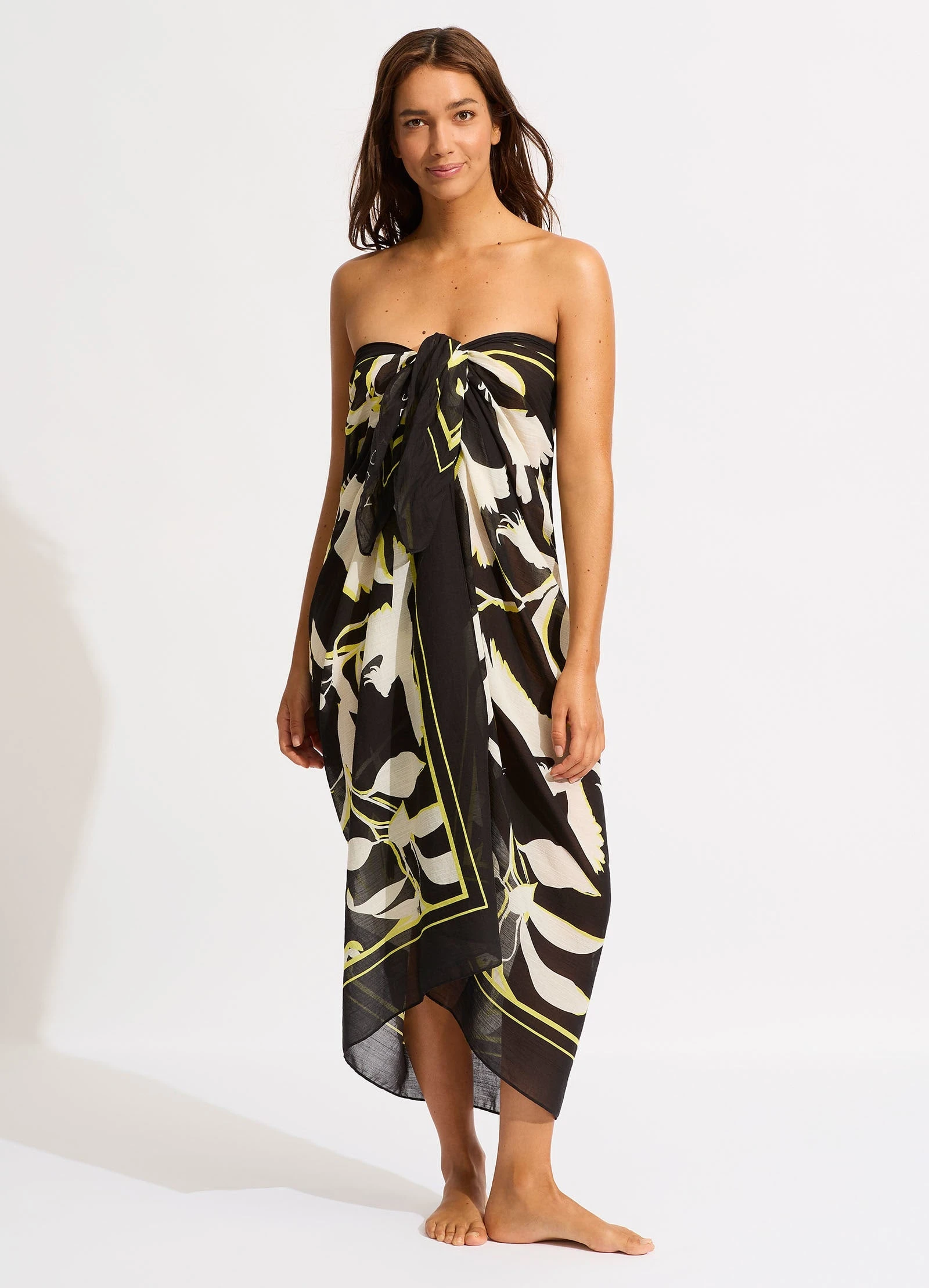 Birds Of Paradise Sarong - Black 8 Birds Of Paradise Sarong - Black - Image 6