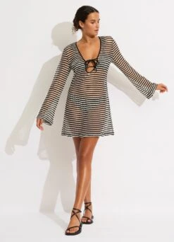 Mesh Effect Cover Up - Black -Outlet Seafolly Store 55190 CU Black 7