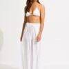 Crinkle Wrap Maxi Skirt - White