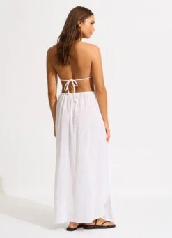 Crinkle Wrap Maxi Skirt - White -Outlet Seafolly Store 55197 SK White 5