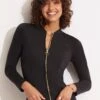 Seafolly Collective Long Sleeve Sunvest - Black 1 Seafolly Collective Long Sleeve Sunvest - Black -Outlet Seafolly Store 60267 942 Black 1