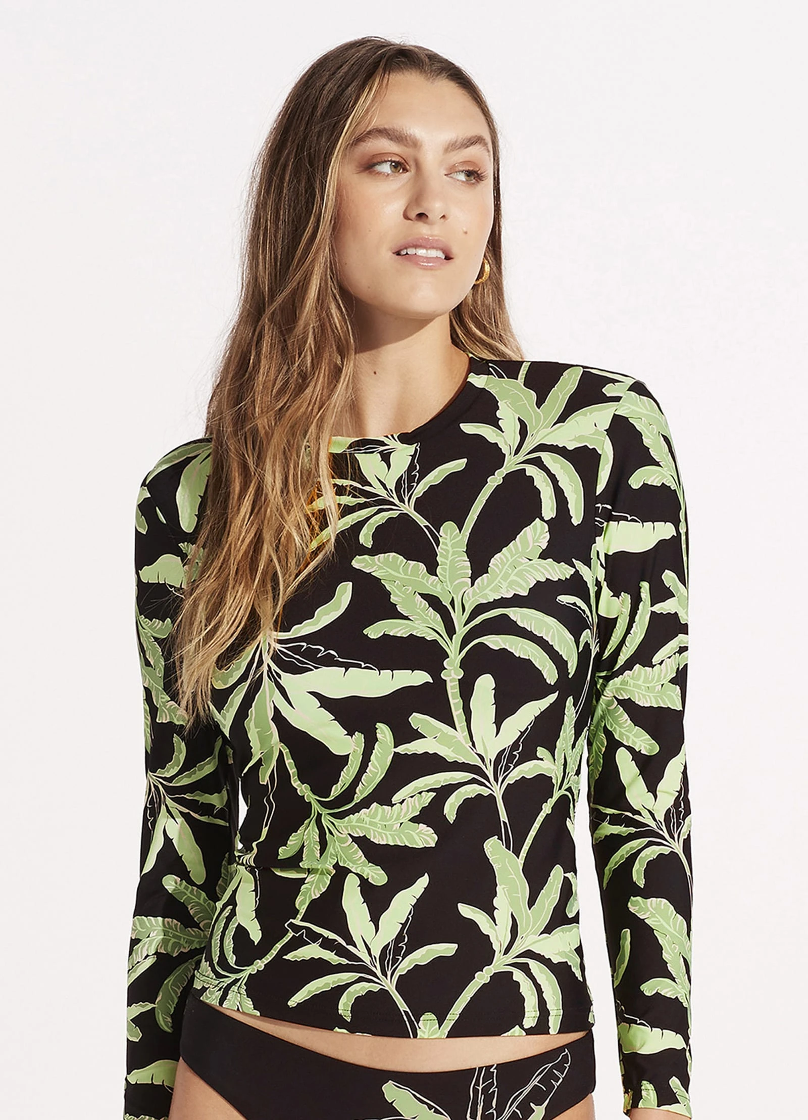 Palm Paradise Long Sleeve Sunvest - Black 4 Palm Paradise Long Sleeve Sunvest - Black - Image 2