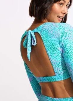 Sea Skin Long Sleeve Crop Rashie - Vivid Green -Outlet Seafolly Store 60282 064 VividGreen 7